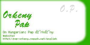 orkeny pap business card